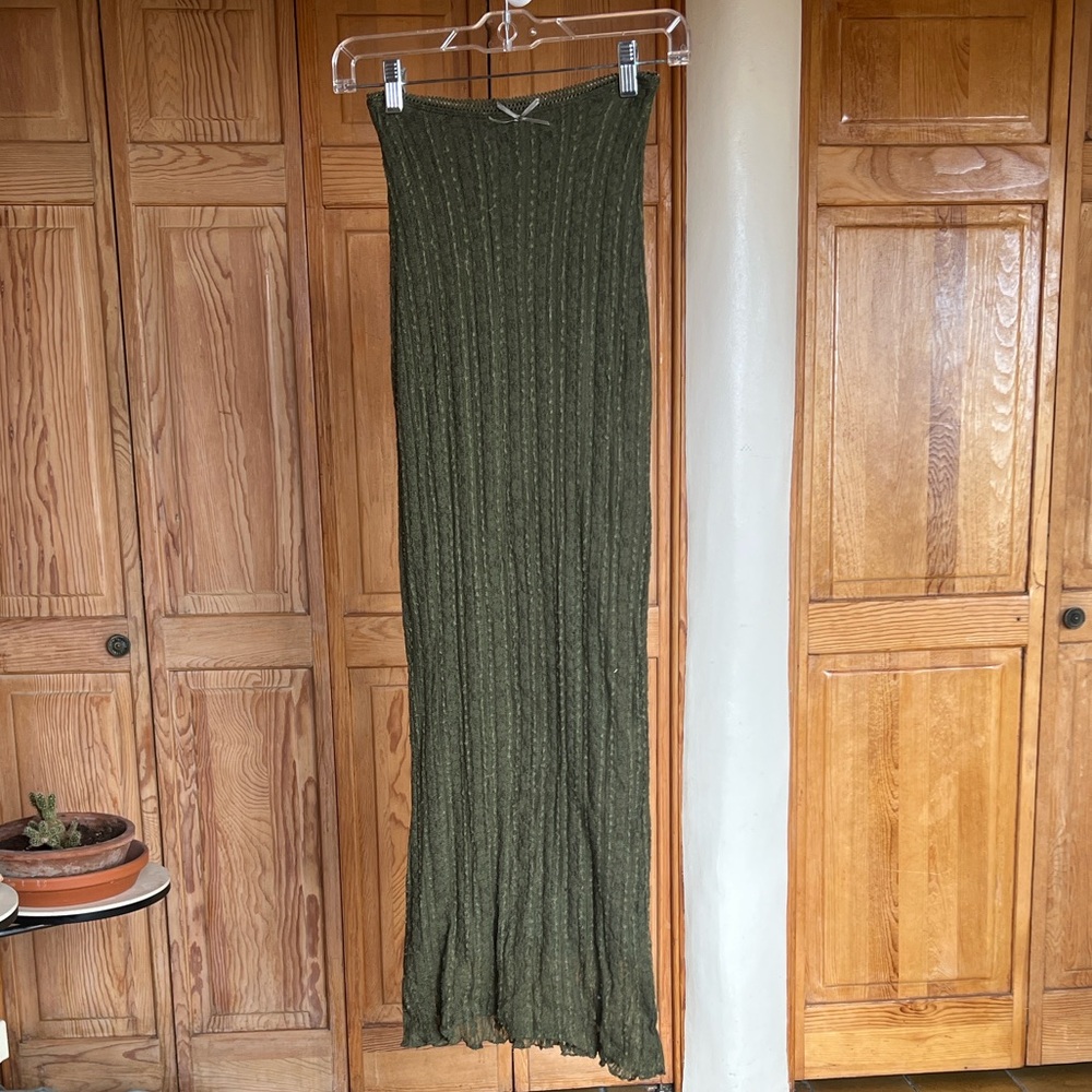Derek Heart - Green Textured Maxi Skirt - Size S